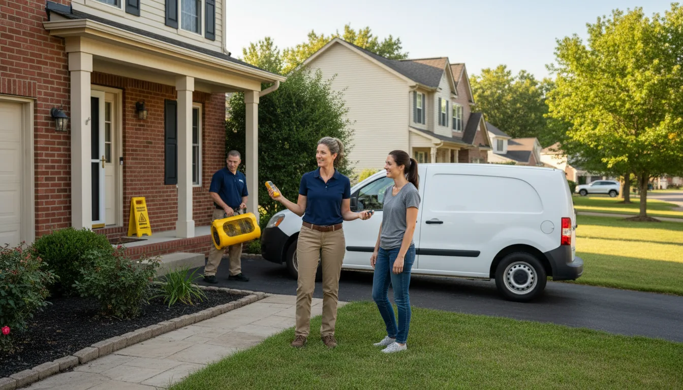 Residential water damage restoration in Sheffield, IL
